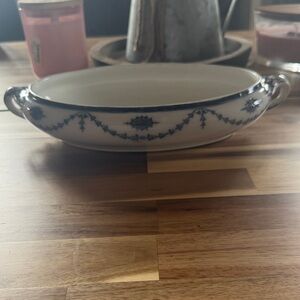 Booths chippendale pattern antique flow blue serving dish